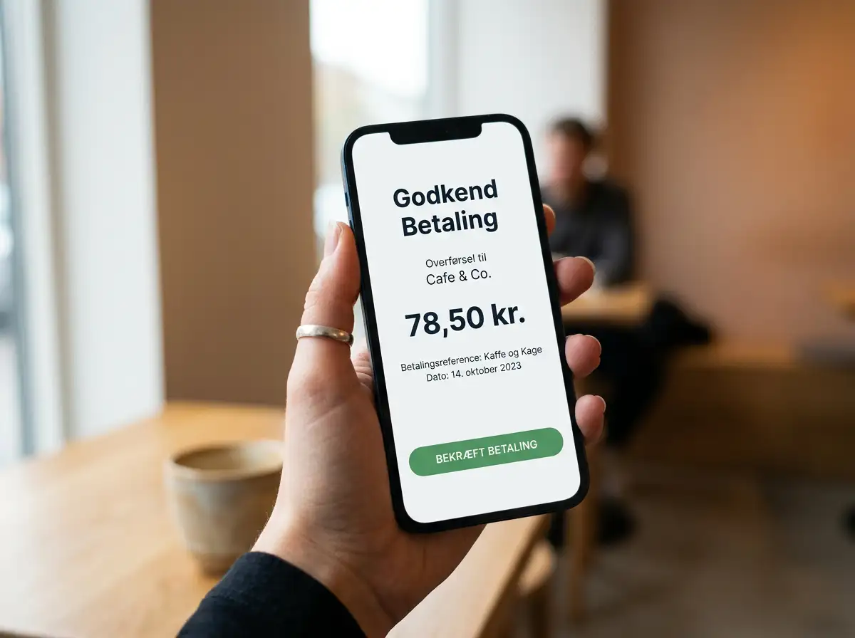 Smartphone der viser en betalingsdialog hos en bookmaker